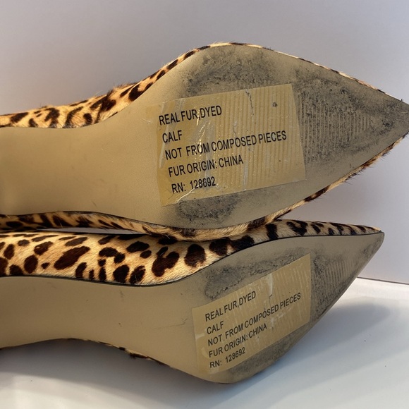 Steve Madden Women’s Heels, fur dyed leopard print, 4.5 inch heels , Size 10 M - Picture 10 of 14